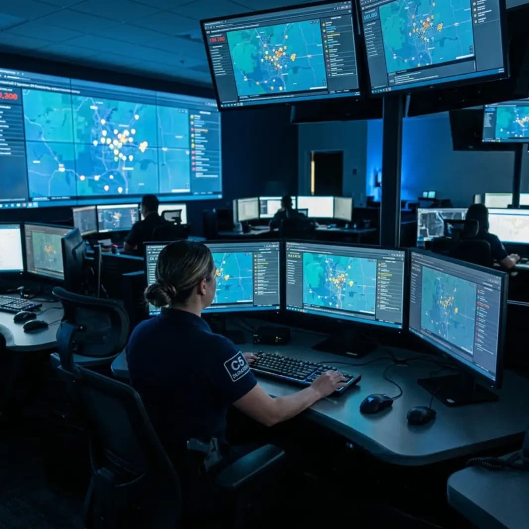 Operadores del C5 Durango atendiendo reportes